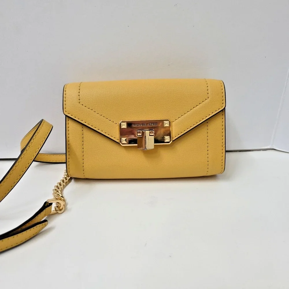 Rare Michael Kors Kinsley Small Leather Convertible Belt Or Crossbody Purse